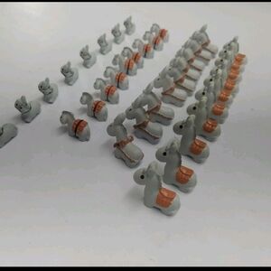 37 Miniature Animal Figurines Or Game Pieces.